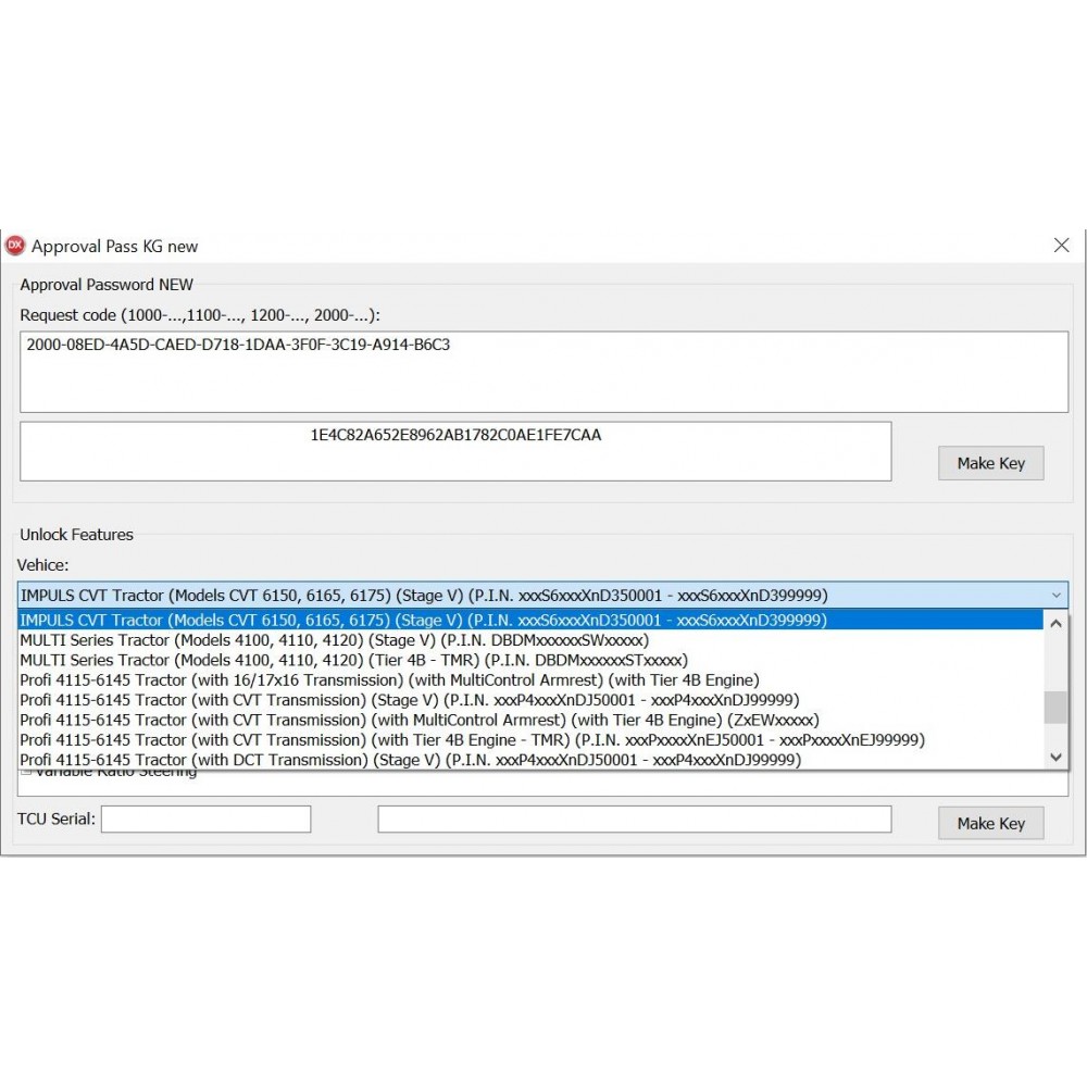 CNH Approval Password Calculate ONE Time Service 2023
