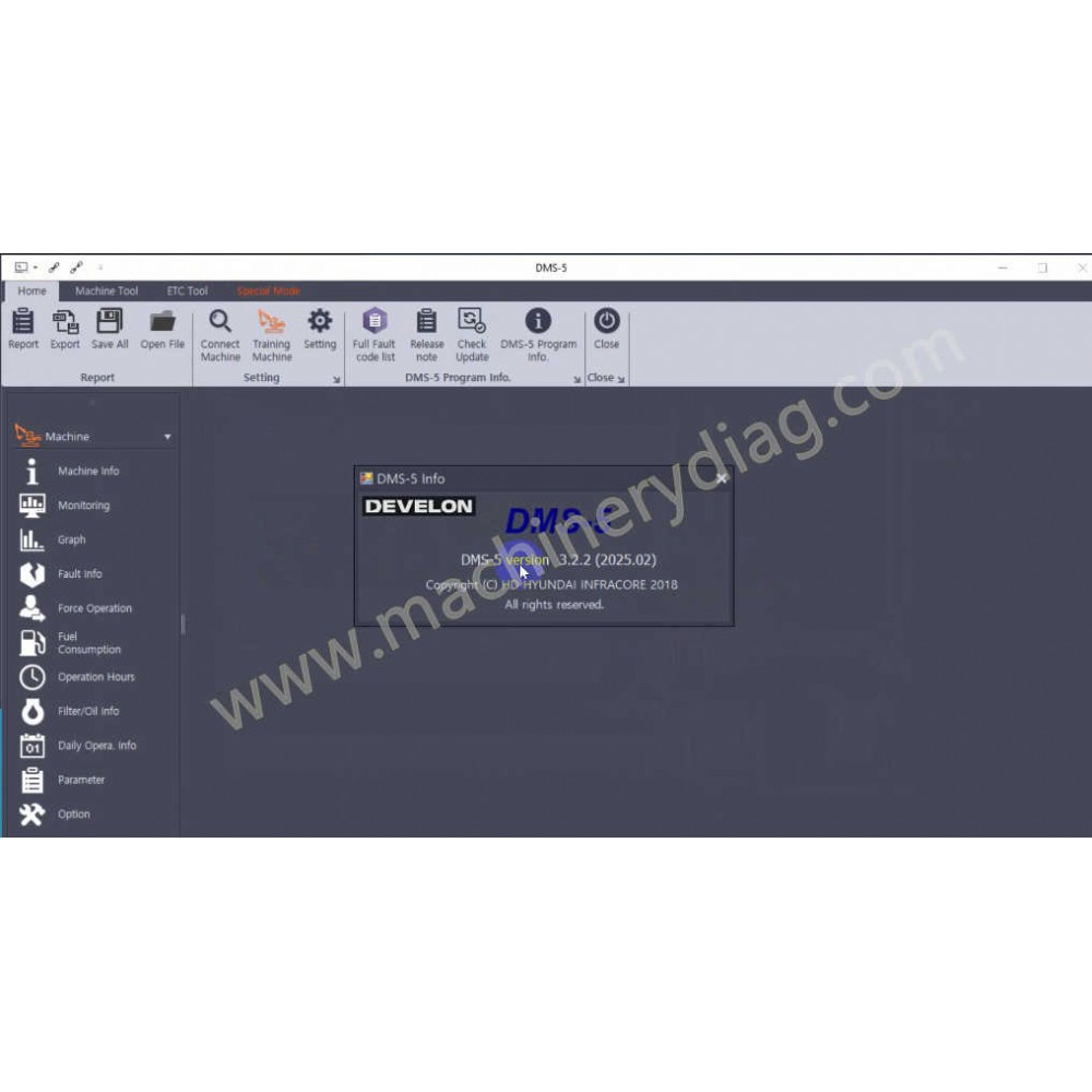 DOOSAN DMS-5 3.2.2 Excavator Diagnostic Software 2025.02