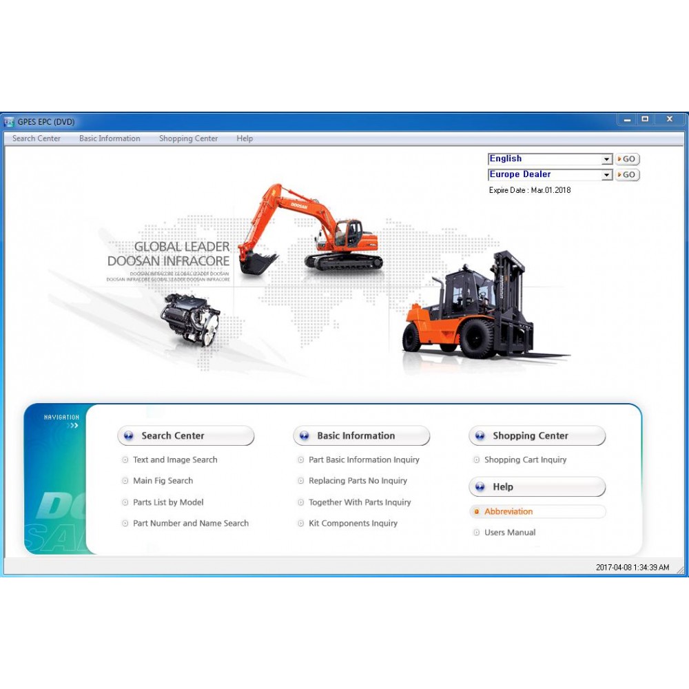 Doosan GPES EPC Electrical Parts Catalogue 2017