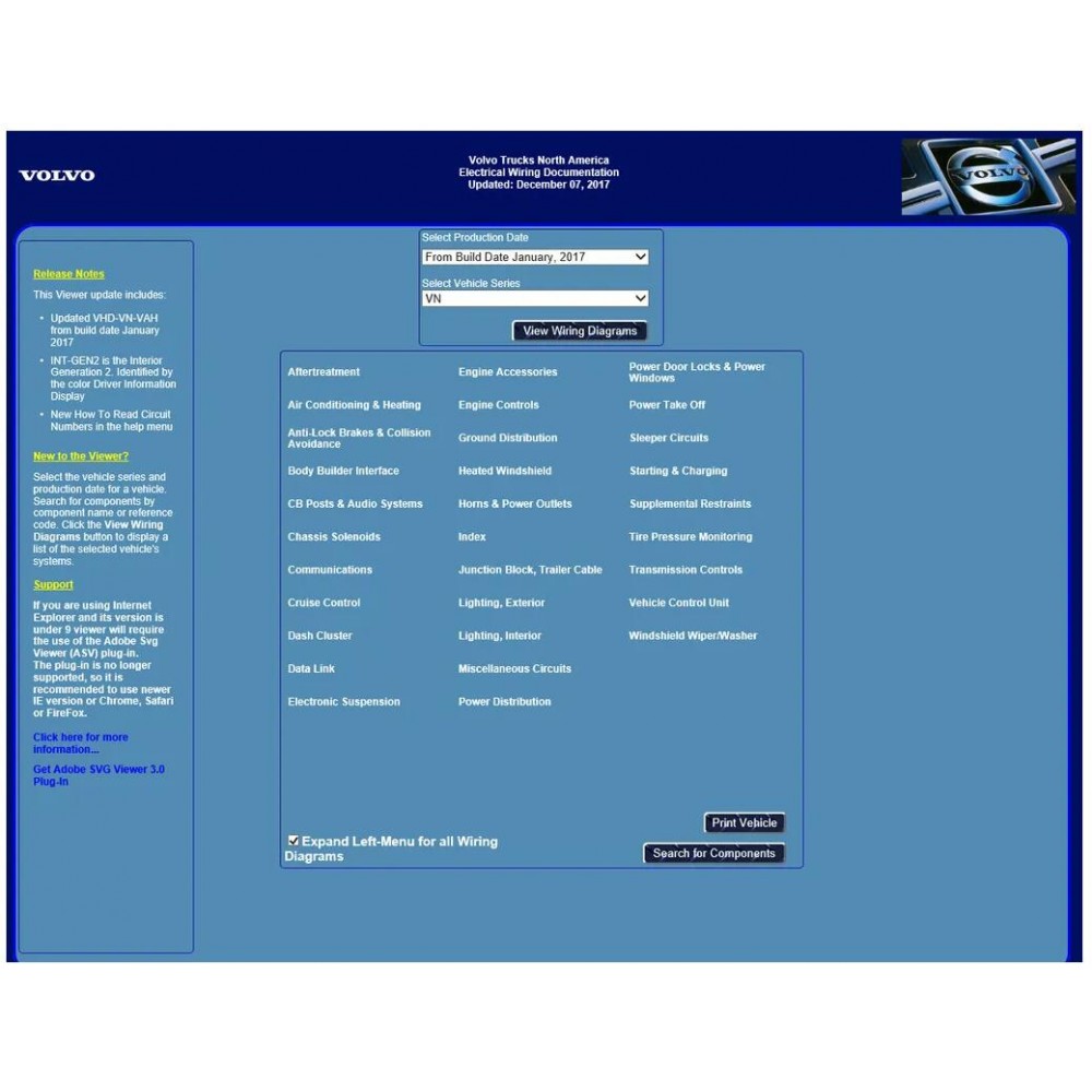 2017 Volvo Truck Electrical Wiring Diagram Documentation EWD North America